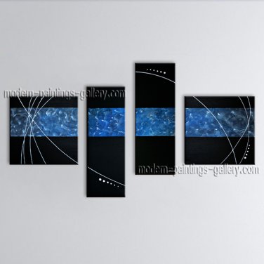 Handmade Tetraptych Modern Abstract Painting Wall Art On Canvas Artworks