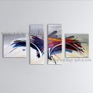 Hand-painted 4 Pieces Modern Abstract Painting Wall Art Gallery Wrapped