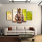 Pentaptych Feng Shui Zen Art Contemporary Painting Buddha Oil On Canvas