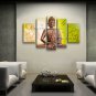 Pentaptych Feng Shui Zen Art Contemporary Painting Buddha Oil On Canvas