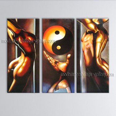 Triptych Feng Shui Zen Art Contemporary Painting Interior Home Decor