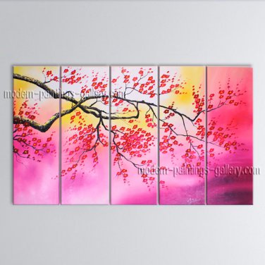 Large Contemporary Wall Art Floral Painting Cherry Blossom Scenery