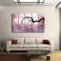 Pentaptych Contemporary Wall Art Floral Plum Blossom Inner Stretched