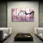 Pentaptych Contemporary Wall Art Floral Plum Blossom Inner Stretched