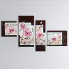Tetraptych Contemporary Wall Art Floral Painting Tulip Flower Oil Canvas