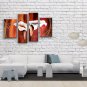 4 Pieces Contemporary Wall Art Floral Painting Lily Flower Oil Canvas