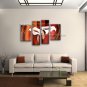 4 Pieces Contemporary Wall Art Floral Painting Lily Flower Oil Canvas
