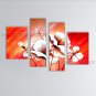 4 Pieces Contemporary Wall Art Floral Painting Poppy Flower Paintings
