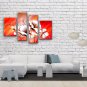 4 Pieces Contemporary Wall Art Floral Painting Poppy Flower Paintings