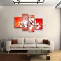 4 Pieces Contemporary Wall Art Floral Painting Poppy Flower Paintings