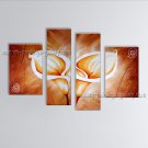 Tetraptych Contemporary Wall Art Floral Painting Lily Contemporary Decor