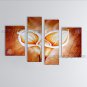 Tetraptych Contemporary Wall Art Floral Painting Lily Contemporary Decor