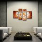 Tetraptych Contemporary Wall Art Floral Painting Lily Contemporary Decor