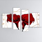 Tetraptych Contemporary Wall Art Floral Lily Flower Gallery Wrapped