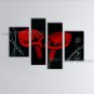 Tetraptych Contemporary Wall Art Floral Painting Lily Flower Artworks