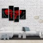 Tetraptych Contemporary Wall Art Floral Painting Lily Flower Artworks
