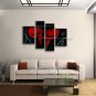 Tetraptych Contemporary Wall Art Floral Painting Lily Flower Artworks