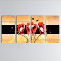 4 Pieces Contemporary Wall Art Floral Painting Poppy Decoration Ideas