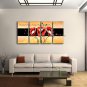 4 Pieces Contemporary Wall Art Floral Painting Poppy Decoration Ideas