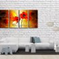 Large Contemporary Wall Art Floral Painting Poppy Flower Inner Framed