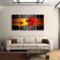 Tetraptych Contemporary Wall Art Floral Painting Poppy Flower Paintings