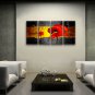 Tetraptych Contemporary Wall Art Floral Painting Poppy Flower Paintings