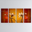 4 Pieces Contemporary Wall Art Floral Painting Tulip Decoration Ideas