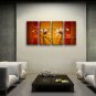 4 Pieces Contemporary Wall Art Floral Painting Tulip Decoration Ideas