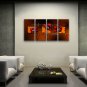 Tetraptych Contemporary Wall Art Floral Painting Poppy Flowers Artwork