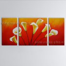 Triptych Contemporary Wall Art Floral Painting Lily Flower Paintings