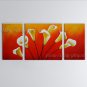 Triptych Contemporary Wall Art Floral Painting Lily Flower Paintings