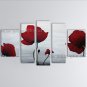 Pentaptych Contemporary Wall Art Floral Painting Poppy Contemporary Decor
