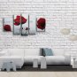 Pentaptych Contemporary Wall Art Floral Painting Poppy Contemporary Decor