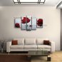 Pentaptych Contemporary Wall Art Floral Painting Poppy Contemporary Decor