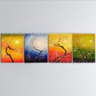 Tetraptych Contemporary Wall Art Floral Painting Plum Blossom Inner Framed