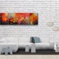 Triptych Contemporary Wall Art Floral Painting Poppy Flower Oil Canvas