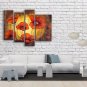 Tetraptych Contemporary Wall Art Floral Painting Poppy Flower On Canvas