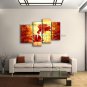 4 Pieces Contemporary Wall Art Floral Painting Poppy Decoration Ideas