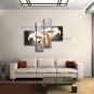 Tetraptych Contemporary Wall Art Floral Painting Lily Flower Oil Canvas