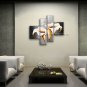 Tetraptych Contemporary Wall Art Floral Painting Lily Flower Oil Canvas