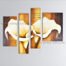 Tetraptych Contemporary Wall Art Floral Painting Lily Decoration Ideas