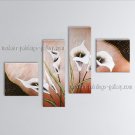 Tetraptych Contemporary Wall Art Floral Painting Lily Contemporary Decor
