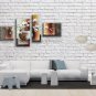 Tetraptych Contemporary Wall Art Floral Painting Tulip Flower On Canvas
