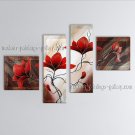 4 Pieces Contemporary Wall Art Floral Painting Tulip Flower Paintings