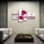 Tetraptych Contemporary Wall Art Floral Painting Poppy Contemporary Decor