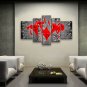 5 Pieces Contemporary Wall Art Floral Painting Lily Flower Artworks