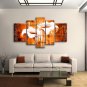 5 Pieces Contemporary Wall Art Floral Painting Lily Flower Inner Stretched