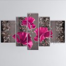 Pentaptych Contemporary Wall Art Floral Painting Poppy Flower Paintings