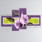 Tetraptych Contemporary Wall Art Floral Painting Lily Flowers Artwork
