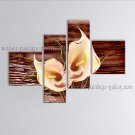 Tetraptych Contemporary Wall Art Floral Painting Lily Flower Artworks